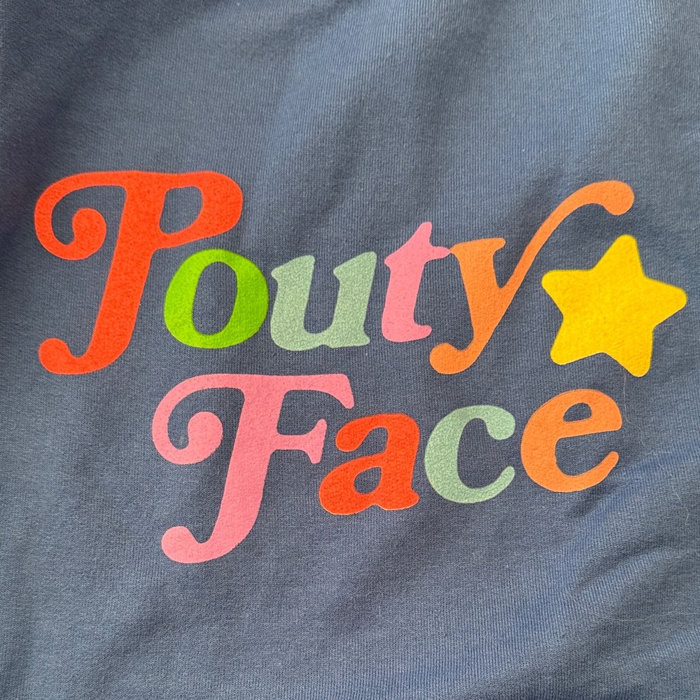 Addison Rae Blue Sweatshirt with Colorful Pouty Face Design - Picture 3 of 3